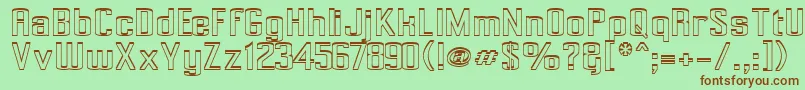 Pecot002 Font – Brown Fonts on Green Background