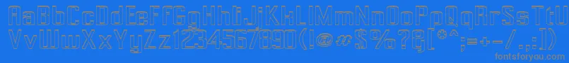 Pecot002 Font – Gray Fonts on Blue Background