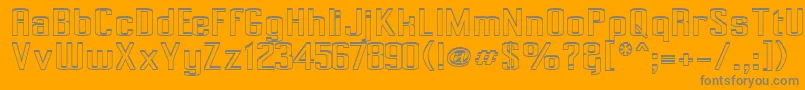 Pecot002-Schriftart – Graue Schriften auf orangefarbenem Hintergrund