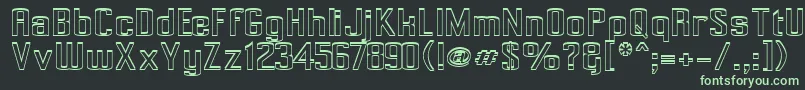 Pecot002 Font – Green Fonts on Black Background
