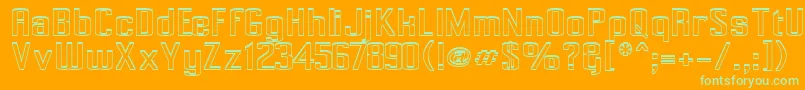 Шрифт Pecot002 – зелёные шрифты на оранжевом фоне