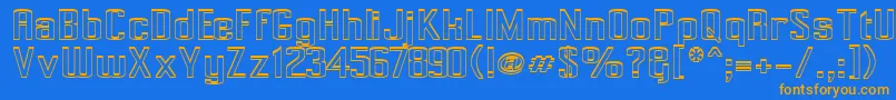 Pecot002 Font – Orange Fonts on Blue Background