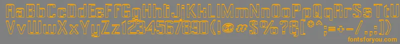 Pecot002 Font – Orange Fonts on Gray Background