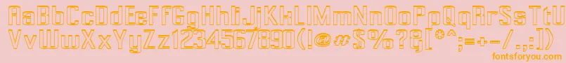 Pecot002 Font – Orange Fonts on Pink Background