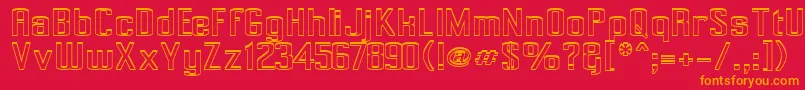 Pecot002 Font – Orange Fonts on Red Background