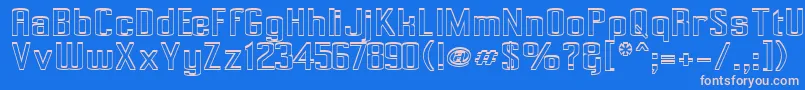 フォントPecot002 – ピンクの文字、青い背景