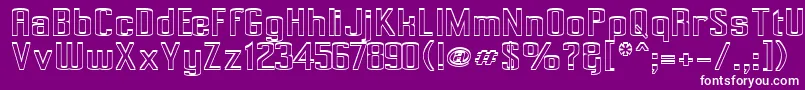 Pecot002-Schriftart – Weiße Schriften auf violettem Hintergrund