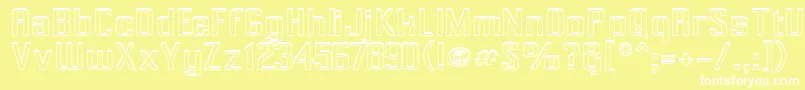 Pecot002 Font – White Fonts on Yellow Background