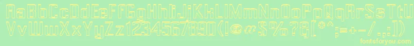 Pecot002 Font – Yellow Fonts on Green Background