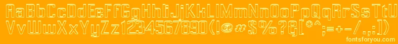 Шрифт Pecot002 – жёлтые шрифты на оранжевом фоне