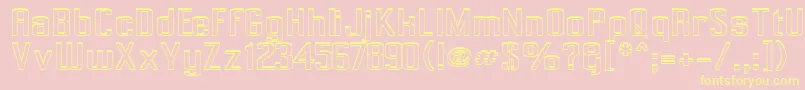 Pecot002 Font – Yellow Fonts on Pink Background