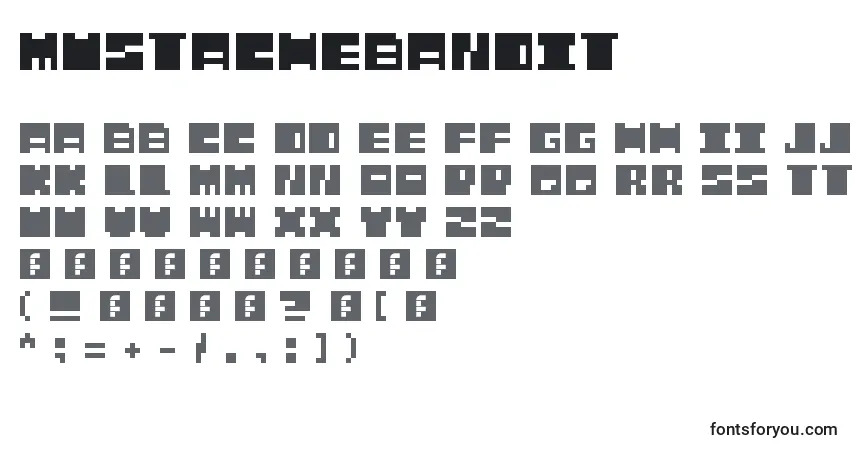 Schriftart MustacheBandit – Alphabet, Zahlen, spezielle Symbole