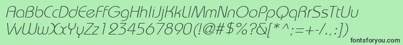 BordeauxlightItalic Font – Black Fonts on Green Background