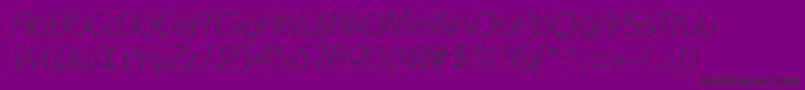 BordeauxlightItalic Font – Black Fonts on Purple Background