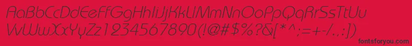 BordeauxlightItalic Font – Black Fonts on Red Background