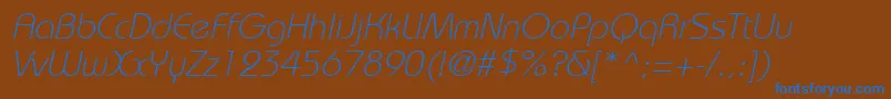 BordeauxlightItalic Font – Blue Fonts on Brown Background