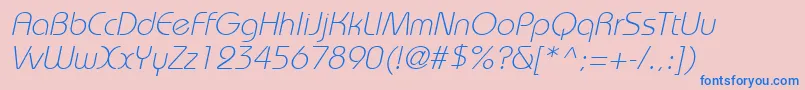 BordeauxlightItalic Font – Blue Fonts on Pink Background