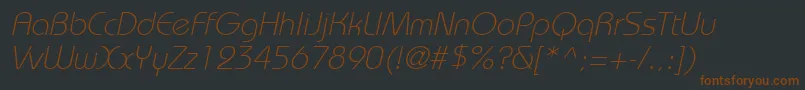 BordeauxlightItalic Font – Brown Fonts on Black Background