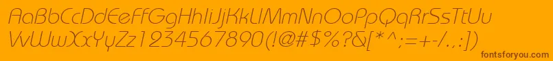 BordeauxlightItalic Font – Brown Fonts on Orange Background