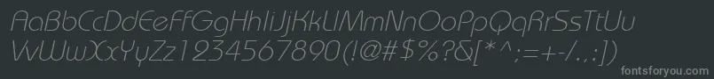 BordeauxlightItalic Font – Gray Fonts on Black Background