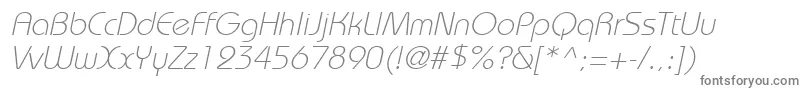 BordeauxlightItalic Font – Gray Fonts on White Background