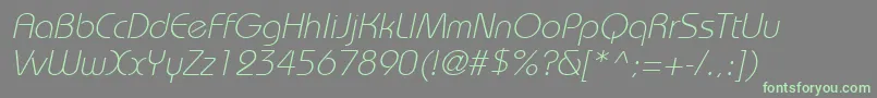 BordeauxlightItalic Font – Green Fonts on Gray Background