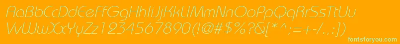 BordeauxlightItalic Font – Green Fonts on Orange Background