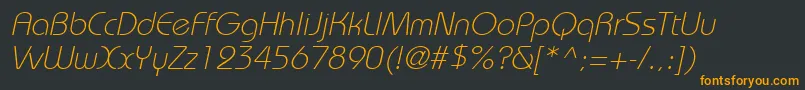 BordeauxlightItalic Font – Orange Fonts on Black Background