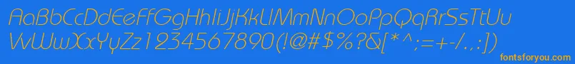 BordeauxlightItalic Font – Orange Fonts on Blue Background