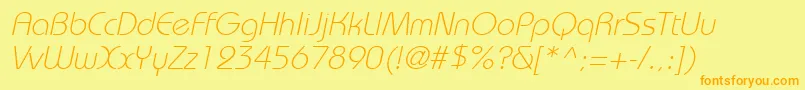 BordeauxlightItalic Font – Orange Fonts on Yellow Background