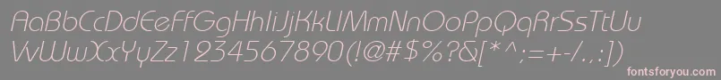BordeauxlightItalic Font – Pink Fonts on Gray Background
