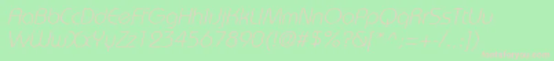 BordeauxlightItalic Font – Pink Fonts on Green Background