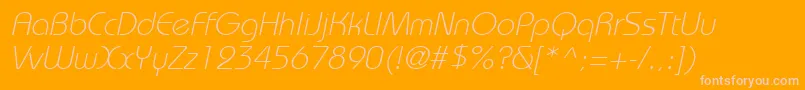 BordeauxlightItalic Font – Pink Fonts on Orange Background