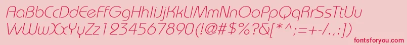 Fonte BordeauxlightItalic – fontes vermelhas em um fundo rosa