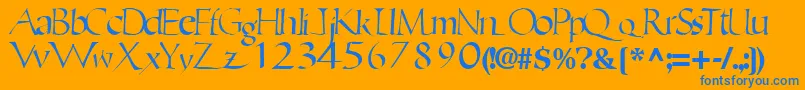 EricRegularTtnorm Font – Blue Fonts on Orange Background