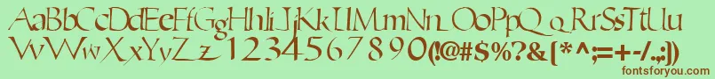 EricRegularTtnorm Font – Brown Fonts on Green Background