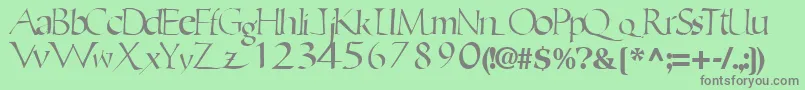 EricRegularTtnorm Font – Gray Fonts on Green Background