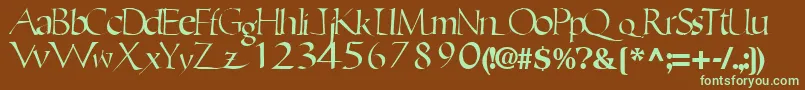 EricRegularTtnorm Font – Green Fonts on Brown Background