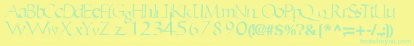 EricRegularTtnorm Font – Green Fonts on Yellow Background