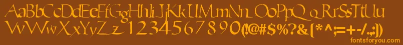 EricRegularTtnorm Font – Orange Fonts on Brown Background