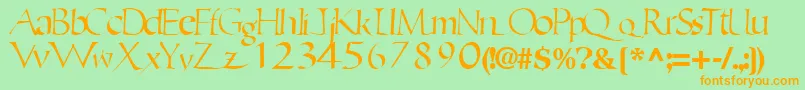 EricRegularTtnorm Font – Orange Fonts on Green Background