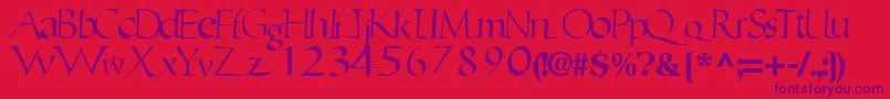フォントEricRegularTtnorm – 赤い背景に紫のフォント