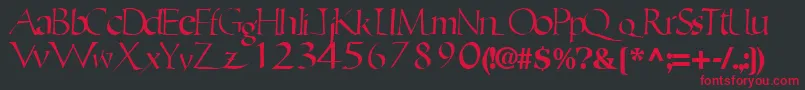 EricRegularTtnorm Font – Red Fonts on Black Background