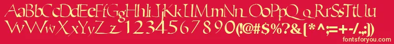 EricRegularTtnorm Font – Yellow Fonts on Red Background