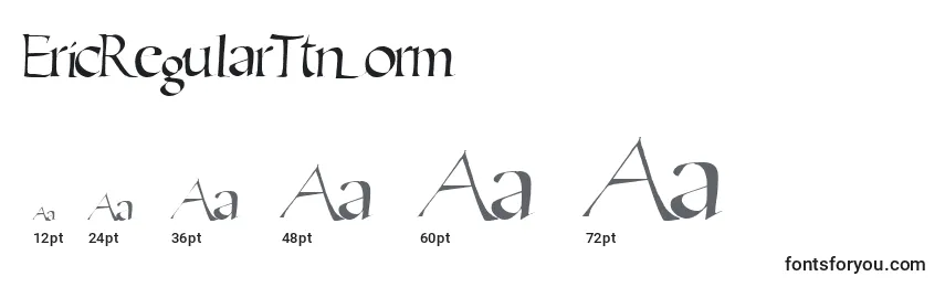 EricRegularTtnorm Font Sizes