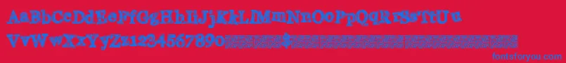 Collegemovie Font – Blue Fonts on Red Background