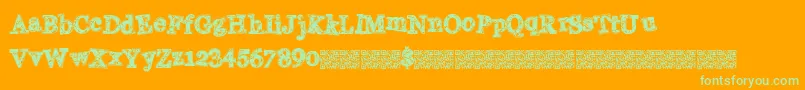 Collegemovie Font – Green Fonts on Orange Background