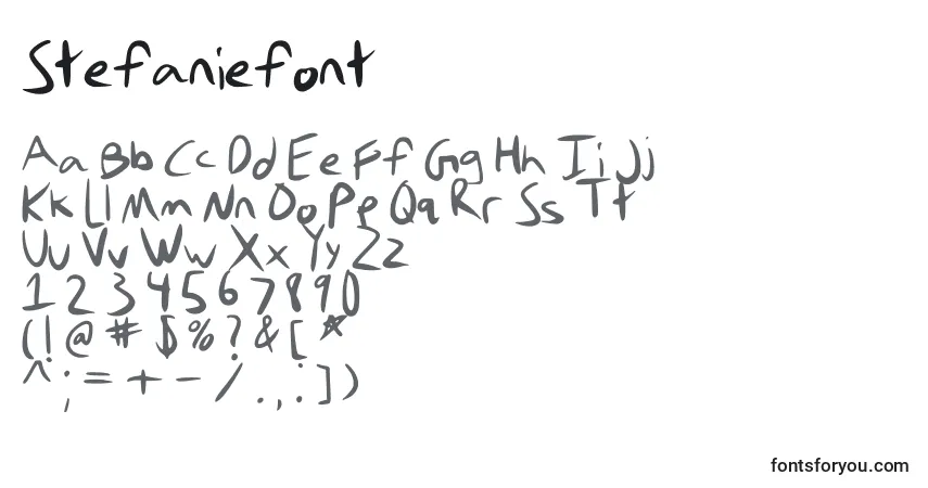 Шрифт Stefaniefont – алфавит, цифры, специальные символы