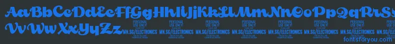 ElectronicsPersonalUse Font – Blue Fonts on Black Background