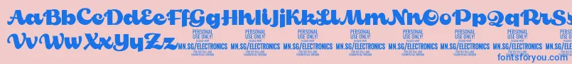 Czcionka ElectronicsPersonalUse – niebieskie czcionki na różowym tle